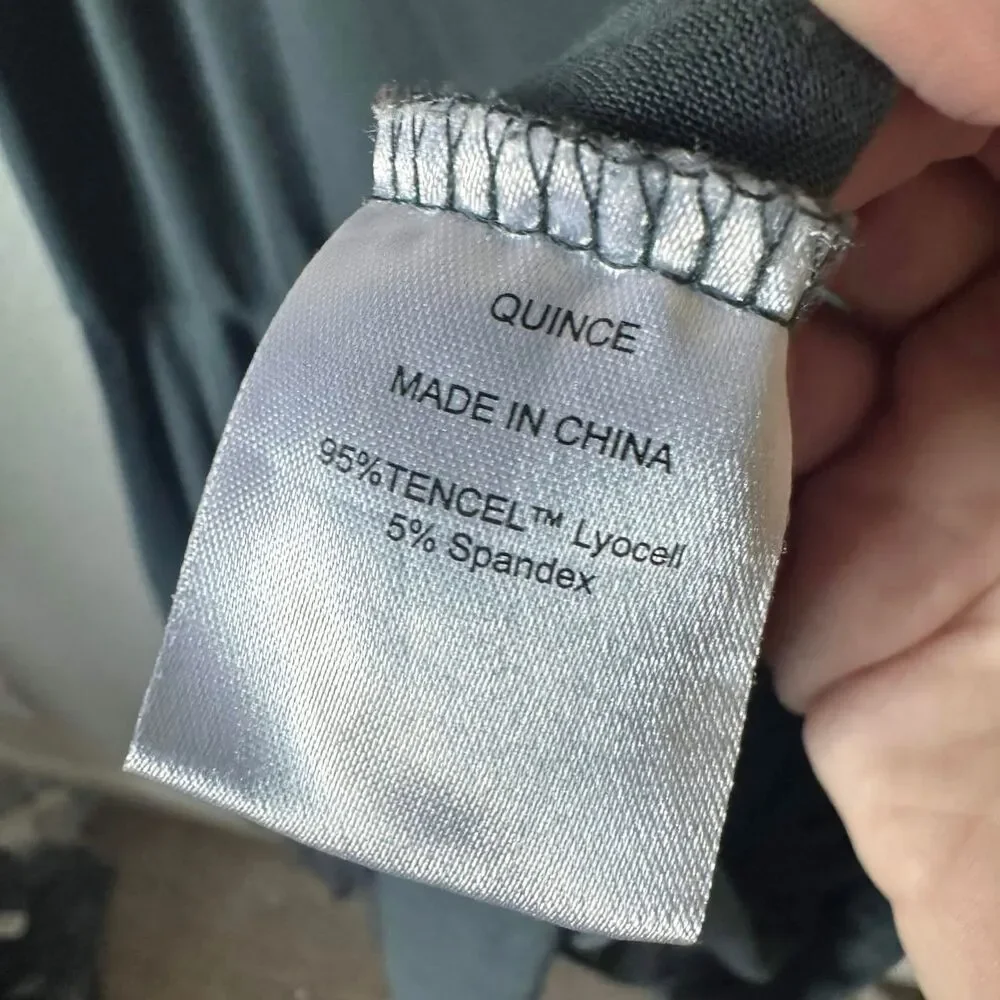 Quince Charcoal Gray Tencel Lyocell Fit & Flare Midi Dress Size XL Lagenlook - Picture 7 of 7